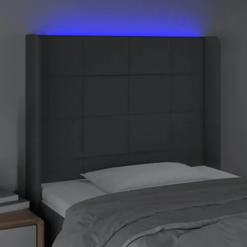 LED uzglavlje tamnosivo 83 x 16 x 118/128 cm od tkanine - Tamno siva 83 x 16 x 118/128 cm Cijena