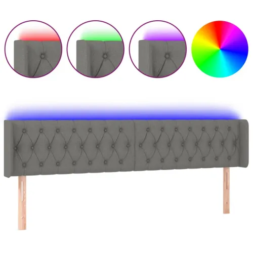 LED uzglavlje tamnosivo 203x16x78/88 cm od tkanine - Tamno siva 203 x 16 x 78/88 cm Cijena