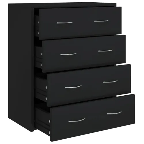 Komoda s 4 ladice 60 x 30,5 x 71 cm crna - Crna 1 Cijena