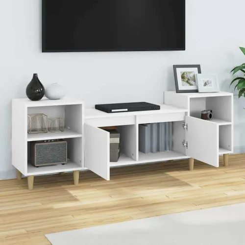 TV ormarić bijeli 160 x 35 x 55 cm od konstruiranog drva - Bijela 1 Cijena