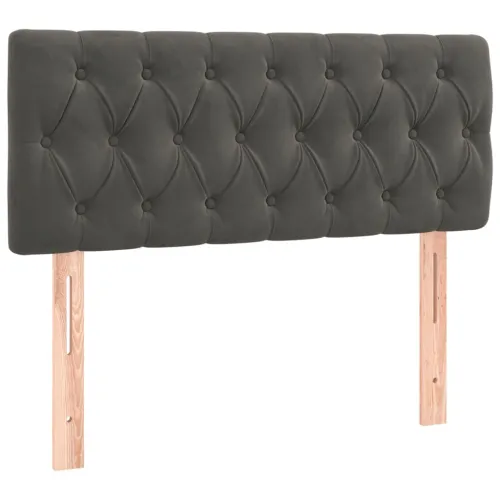 Box spring krevet s madracem tamnosivi 100x200 cm baršunasti - Tamno siva 100 x 200 cm Dizajn s gumbima Cijena