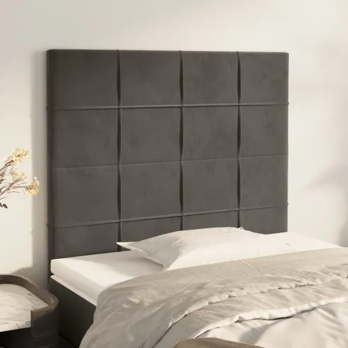 Uzglavlje tamno sivo 100x5x118/128 cm baršunasto - Tamno siva 100 cm Visoko Cijena