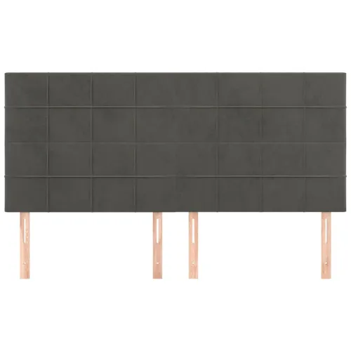 Uzglavlje tamno sivo 200x5x118/128 cm baršunasto - Tamno siva 200 cm Visoko Cijena