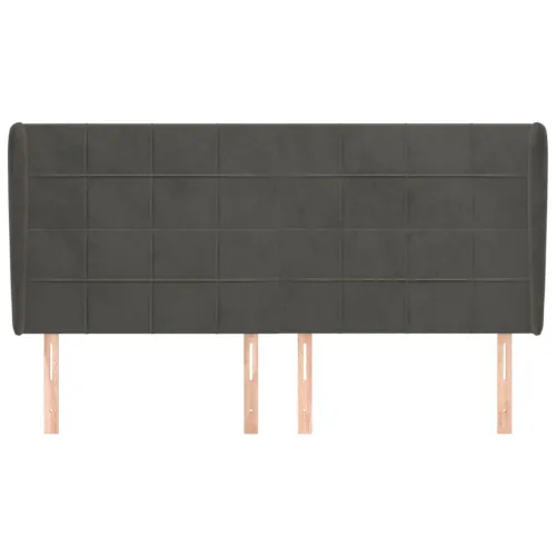 Uzglavlje s ušima tamnosivo 203x23x118/128 cm baršunasto - Tamno siva 203 x 23 x 118/128 cm Cijena
