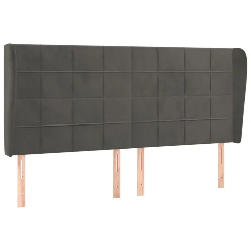 Uzglavlje s ušima tamnosivo 203x23x118/128 cm baršunasto - Tamno siva 203 x 23 x 118/128 cm Cijena