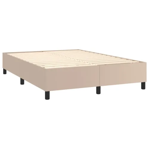 Boxspring - Krevet s oprugama i madrac cappuccino 140x190cm od umjetne kože - Boja cappuccina 140 x 190 cm Gladak dizajn Cijena