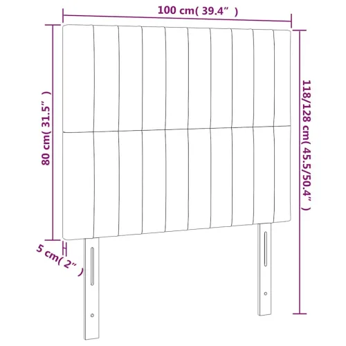 Uzglavlje tamnozeleno 100x5x118/128 cm baršunasto - Tamnozelena 100 cm 1 Visoko Cijena