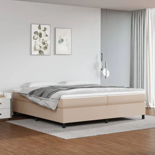 Okvir za krevet s oprugom boja cappuccina 200x200 cm od umjetne kože - Boja cappuccina 200 x 200 cm 35 cm Cijena