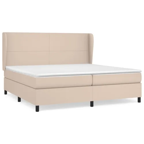 Krevet box spring s madracem cappuccino 200x200cm umjetna koža - Boja cappuccina 200 x 200 cm Gladak dizajn Cijena