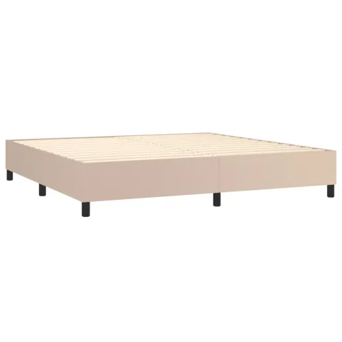 Krevet box spring s madracem cappuccino 200x200cm umjetna koža - Boja cappuccina 200 x 200 cm Gladak dizajn Cijena