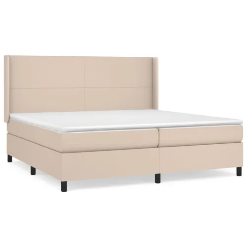 Krevet box spring s madracem cappuccino 200x200cm umjetna koža - Boja cappuccina 200 x 200 cm Gladak dizajn Cijena
