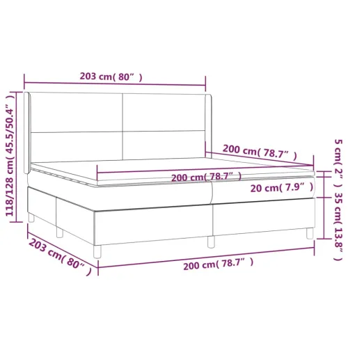 Krevet box spring s madracem cappuccino 200x200cm umjetna koža - Boja cappuccina 200 x 200 cm Gladak dizajn Cijena