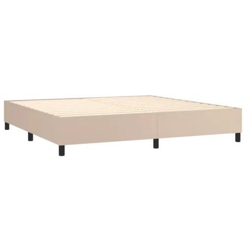 Krevet box spring s madracem cappuccino 200x200cm umjetna koža - Boja cappuccina 200 x 200 cm Gladak dizajn Cijena