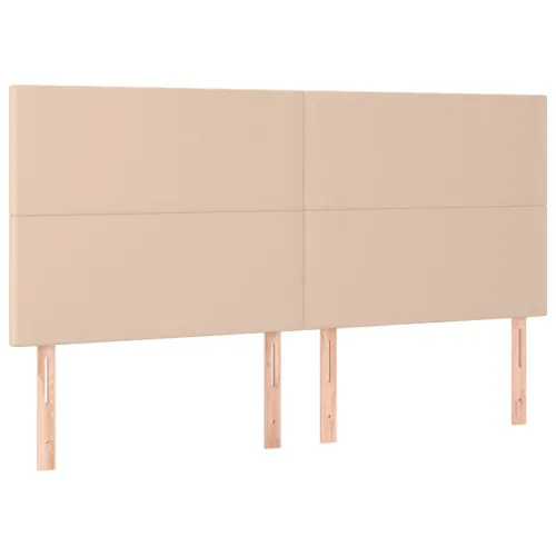 Krevet box spring madrac LED cappuccino 200x200cm umjetna koža - Boja cappuccina 200 x 200 cm Gladak dizajn Cijena