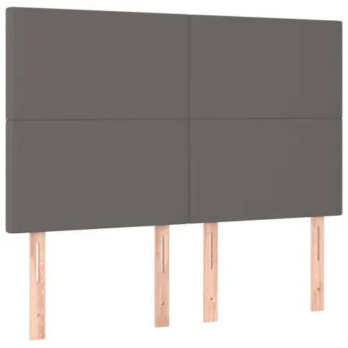 Boxspring - Krevet s oprugama i madracem sivi 140x200 cm od umjetne kože - Siva 140 x 200 cm Gladak dizajn Cijena