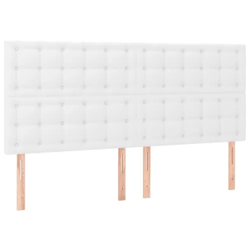 Boxspring - Krevet s oprugama i madracem bijeli 200x200 cm umjetna koža - Bijela 200 x 200 cm gumbi Cijena