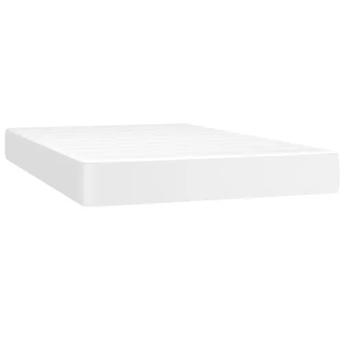 Boxspring - Krevet s oprugama i madracem bijeli 120x200 cm od umjetne kože - Bijela 120 x 200 cm Gladak dizajn Cijena