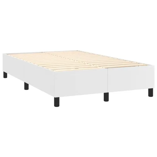 Boxspring - Krevet s oprugama i madracem bijeli 120x200 cm od umjetne kože - Bijela 120 x 200 cm Gladak dizajn Cijena