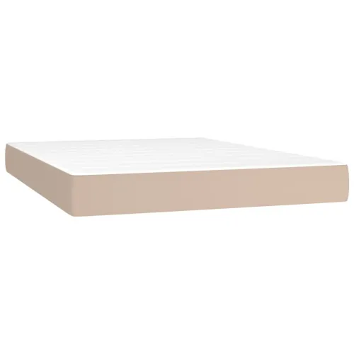 Boxspring - Krevet s oprugama i madrac cappuccino 140x200cm od umjetne kože - Boja cappuccina 140 x 200 cm Gladak dizajn Cijena