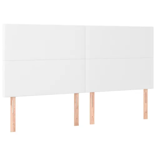 Boxspring - Krevet s oprugama i madracem bijeli 200x200 cm umjetna koža - Bijela 200 x 200 cm Gladak dizajn Cijena