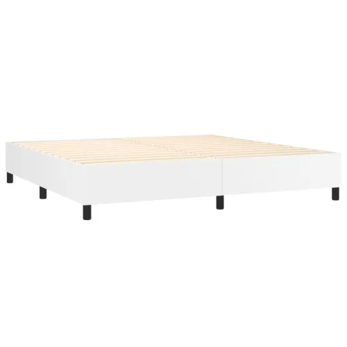 Boxspring - Krevet s oprugama i madracem bijeli 200x200 cm umjetna koža - Bijela 200 x 200 cm Obično s čavlima Cijena