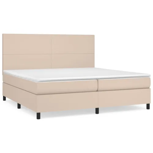 Krevet box spring s madracem cappuccino 200x200cm umjetna koža - Boja cappuccina 200 x 200 cm Gladak dizajn Cijena