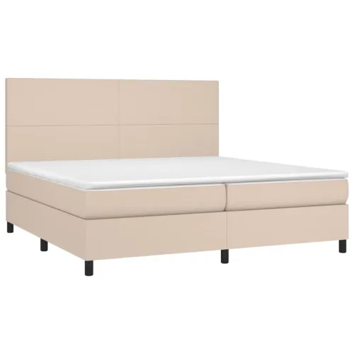 Krevet box spring s madracem cappuccino 200x200cm umjetna koža - Boja cappuccina 200 x 200 cm Gladak dizajn Cijena