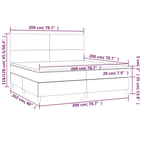 Krevet box spring s madracem cappuccino 200x200cm umjetna koža - Boja cappuccina 200 x 200 cm Gladak dizajn Cijena