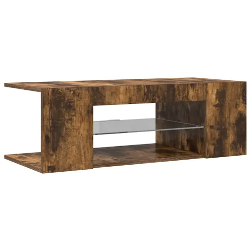 TV ormarić s LED svjetlima boja dimljenog hrasta 90x39x30 cm - Dimljeni hrast 1 Cijena