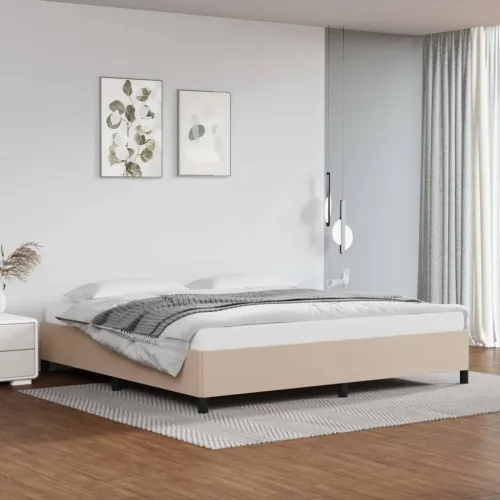 Okvir za krevet bez madraca boja cappuccina 200x200 cm od umjetne kože - Boja cappuccina 200 x 200 cm 35 cm Cijena