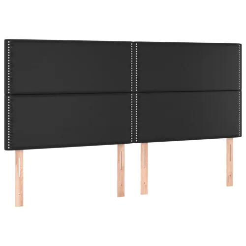 Boxspring - Krevet s oprugama i madracem crni 200x200 cm od umjetne kože - Crna 200 x 200 cm Obično s čavlima Cijena