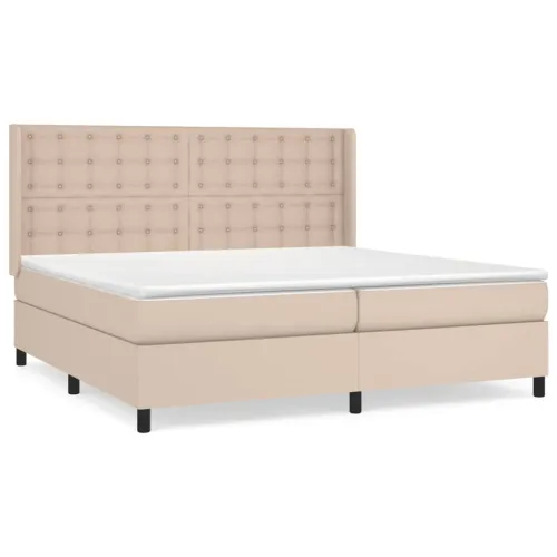 Krevet box spring s madracem cappuccino 200x200cm umjetna koža - Boja cappuccina 200 x 200 cm gumbi Cijena