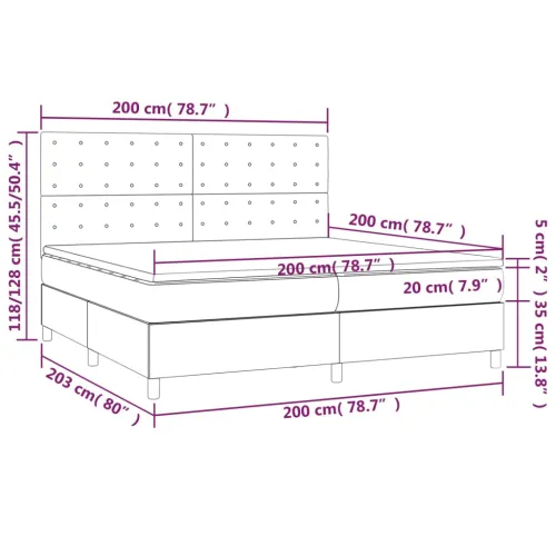 Krevet box spring s madracem cappuccino 200x200cm umjetna koža - Boja cappuccina 200 x 200 cm gumbi Cijena