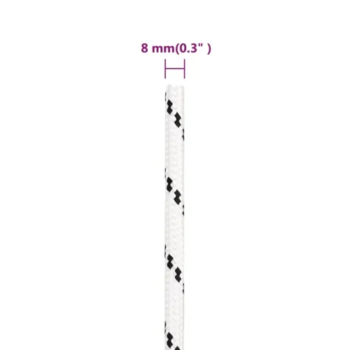 Pleteni brodski konop bijeli 8 mm x 100 m poliesterski - Bijela 8 mm 100 m Cijena