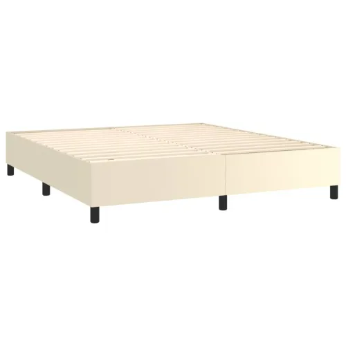 Okvir za krevet s oprugom krem 180x200 cm od umjetne kože - Krema 180 x 200 cm 35 cm Cijena