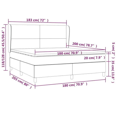 Boxspring - Krevet s oprugama i madracem krem 180x200 cm od umjetne kože - Krema 180 x 200 cm Gladak dizajn Cijena