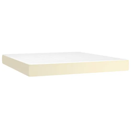 Boxspring - Krevet s oprugama i madracem krem 180x200 cm od umjetne kože - Krema 180 x 200 cm Gladak dizajn Cijena