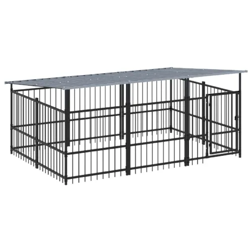 Vanjski kavez za pse s krovom čelični 5,63 m² - 297 x 198 x 128 cm 1 Cijena
