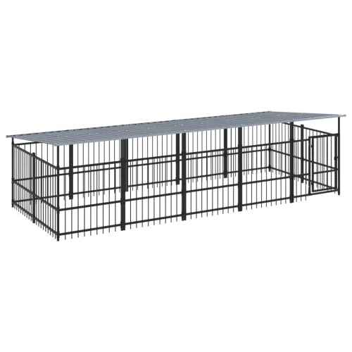 Vanjski kavez za pse s krovom čelični 9,38 m² - 491 x 198 x 128 cm 1 Cijena