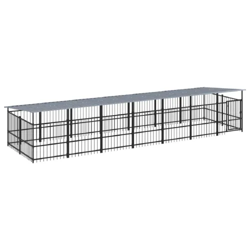 Vanjski kavez za pse s krovom čelični 13,14 m² - 685 x 198 x 128 cm 1 Cijena