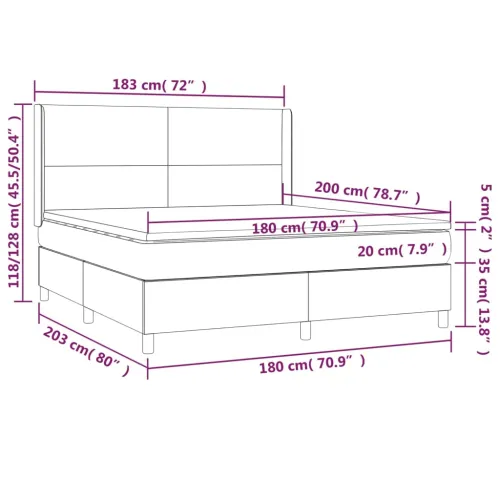 Boxspring - Krevet s oprugama i madracem krem 180x200 cm od umjetne kože - Krema 180 x 200 cm Gladak dizajn Cijena