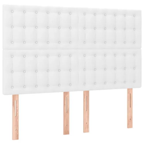 Boxspring - Krevet s oprugama i madracem bijeli 140x200 cm od umjetne kože - Bijela 140 x 200 cm gumbi Cijena