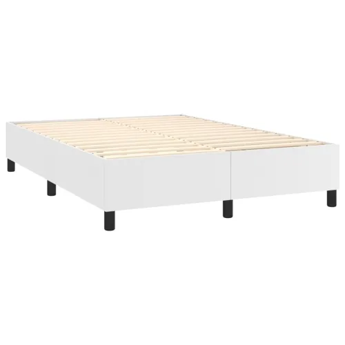 Boxspring - Krevet s oprugama i madracem bijeli 140x200 cm od umjetne kože - Bijela 140 x 200 cm gumbi Cijena