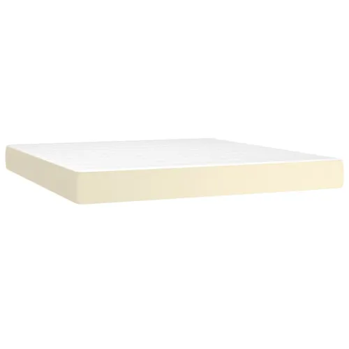Krevet box spring s madracem LED krem 180x200cm od umjetne kože - Krema 180 x 200 cm Gladak dizajn Cijena