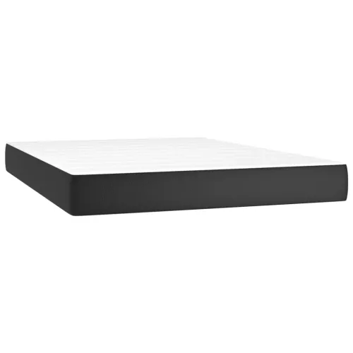 Boxspring - Krevet s oprugama i madracem crni 140 x 200 cm od umjetne kože - Crna 140 x 200 cm Gladak dizajn Cijena