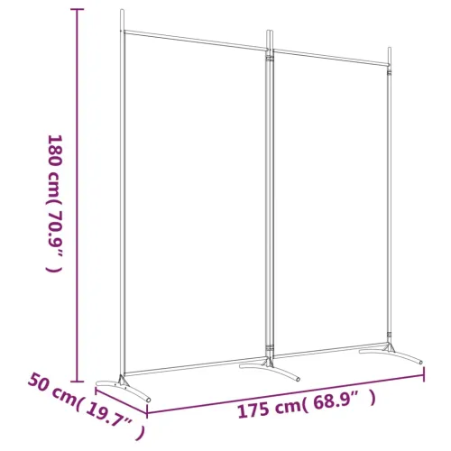 Paravan - Sobna pregrada s 2 panela smeđa 175 x 180 cm od tkanine - Smeđa 175 x 180 cm Cijena