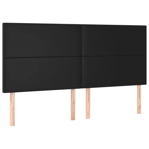 Boxspring - Krevet s oprugama i madracem crni 160 x 200 cm od umjetne kože - Crna 160 x 200 cm Gladak dizajn Cijena
