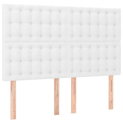 Boxspring - Krevet s oprugama i madracem bijeli 140x190 cm od umjetne kože - Bijela 140 x 190 cm gumbi Cijena