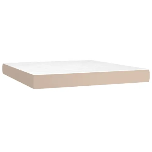 Boxspring - Krevet s oprugama i madrac cappuccino 160x200cm od umjetne kože - Boja cappuccina 160 x 200 cm gumbi Cijena