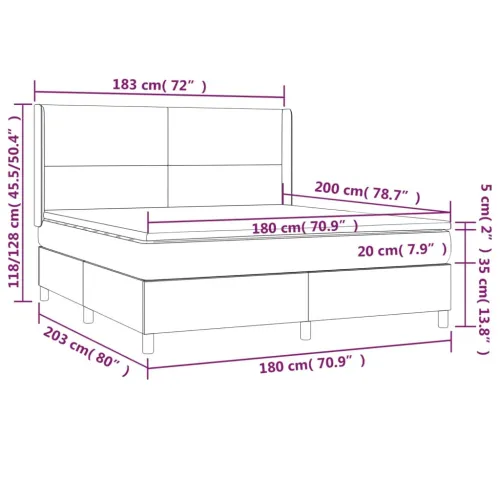 Krevet box spring s madracem LED krem 180x200cm od umjetne kože - Krema 180 x 200 cm Gladak dizajn Cijena